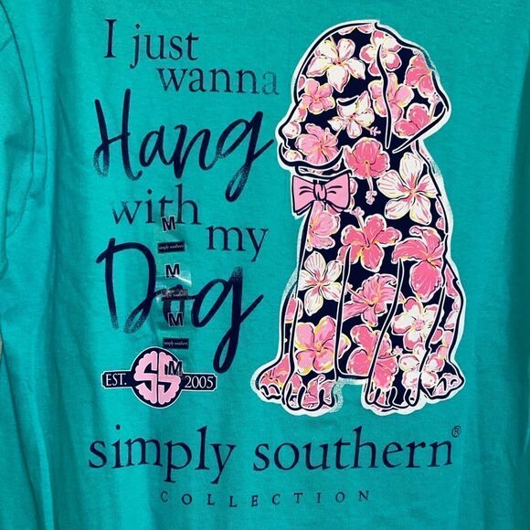 Simply Southern I Just Wanna Hang with My Dog Long Sleeve Printed Tee - Picture 6 of 8